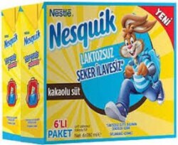 NESTLE NESQUİK 180ML KAKAOLU 6LI SÜT LAKTOZSUZ - 6