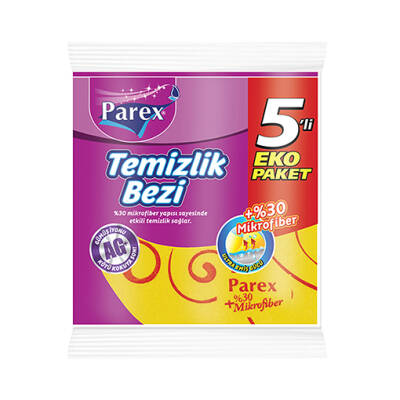 PAREX TEMİZLİK BEZİ 5Lİ %30 MİKROFİBER - 5