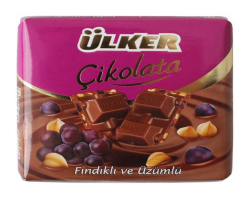 ÜLKER ÇİK KARE 60GR FINDIKLI ÜZÜMLÜ - ULKER